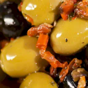 GREEN OLIVES STUFFED WITH SUN DRIED TOMATOES